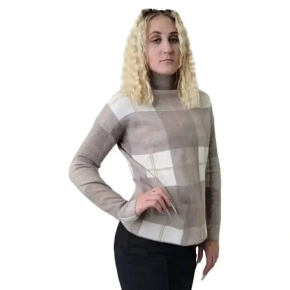 Rachel Zoe NWT plaid cashmere rich sweater size Small - Picture 1 of 6